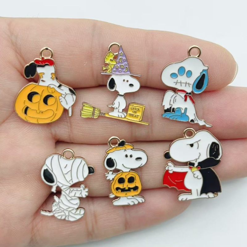 Jewelry Making - 10Pcs Cute Halloween Cartoon Puppy Alloy
