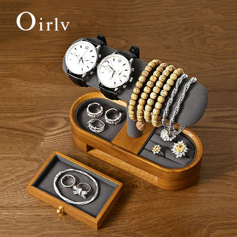 Jewelry Making Box - Oirlv Solid Wood Watch Organizer Shelf