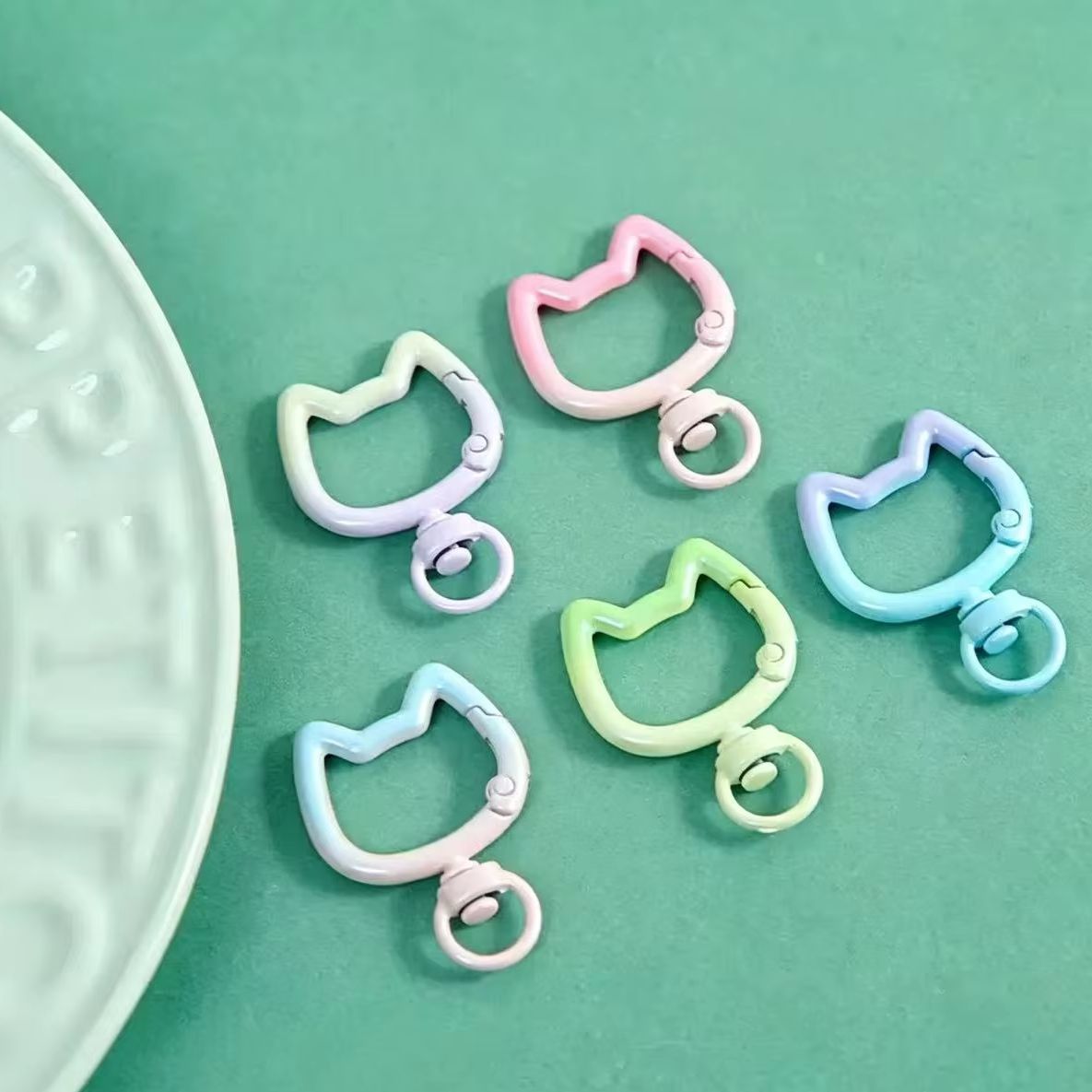 Jewelry Making Class - 5-10PCS Gradient Cute Cat Clasp Openable