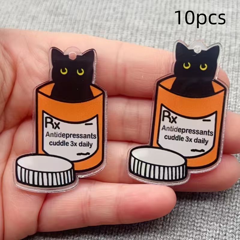 10pcs acrylic medicine cat pen - Jewelry Making Earrings ulasan dan harga