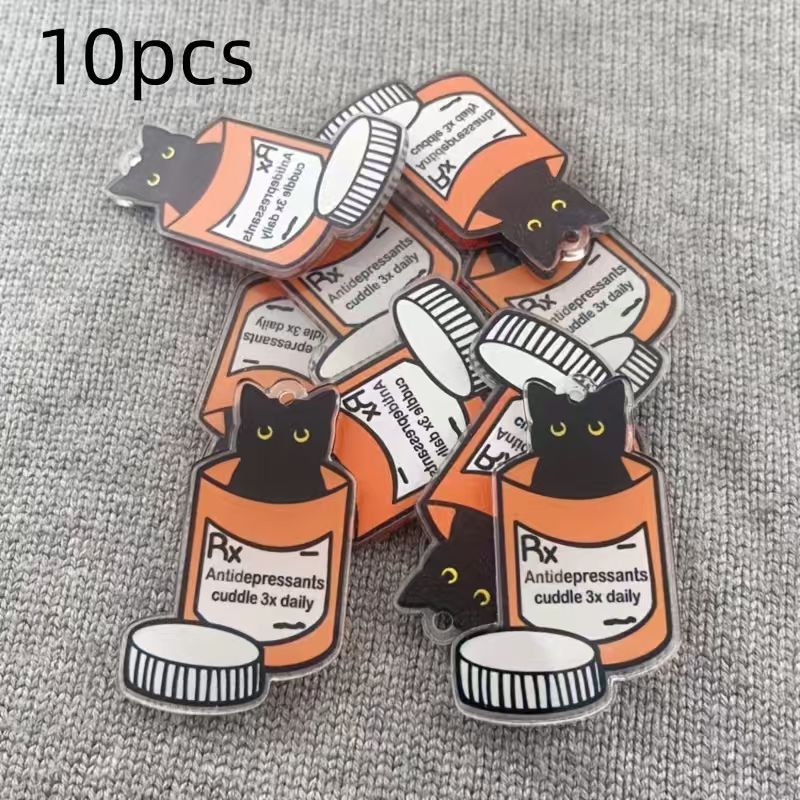 10pcs acrylic medicine cat pen - Jewelry Making Earrings ulasan dan harga
