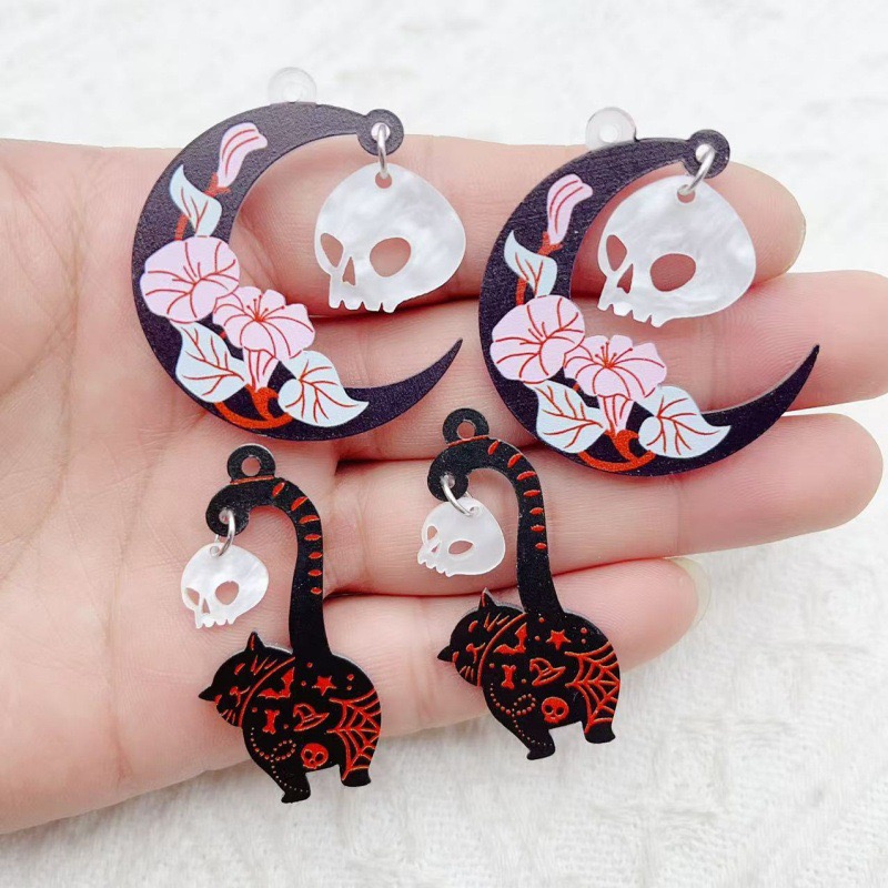 10pcs Halloween Acrylic Ghost  - Jewelry Making Earrings ulasan dan harga