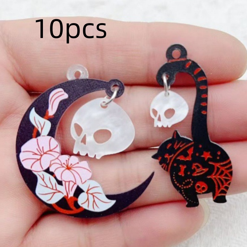 10pcs Halloween Acrylic Ghost  - Jewelry Making Earrings ulasan dan harga