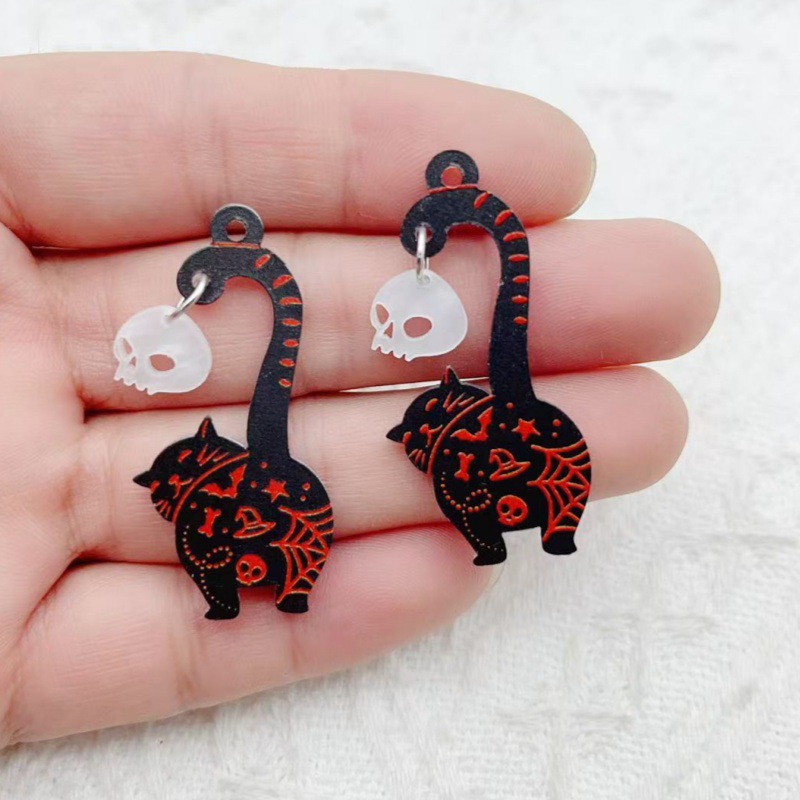 10pcs Halloween Acrylic Ghost  - Jewelry Making Earrings ulasan dan harga