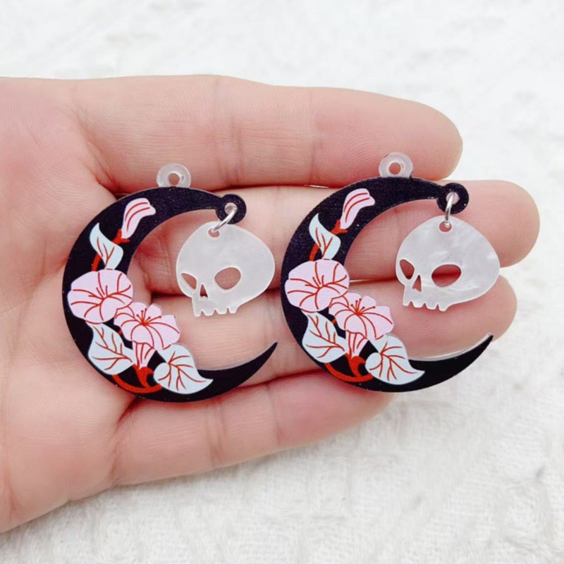 10pcs Halloween Acrylic Ghost  - Jewelry Making Earrings ulasan dan harga