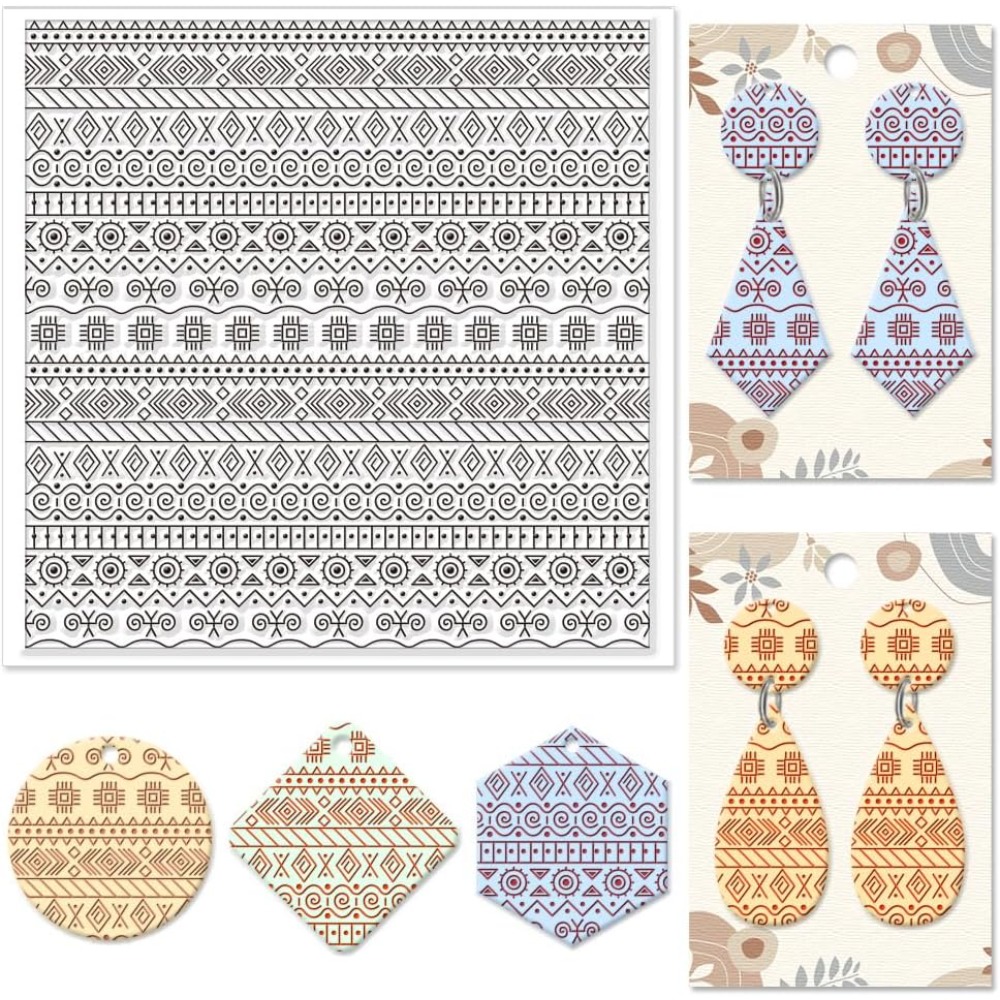 Textile Geometric Silicone Tex - Jewelry Making In Clay ulasan dan harga
