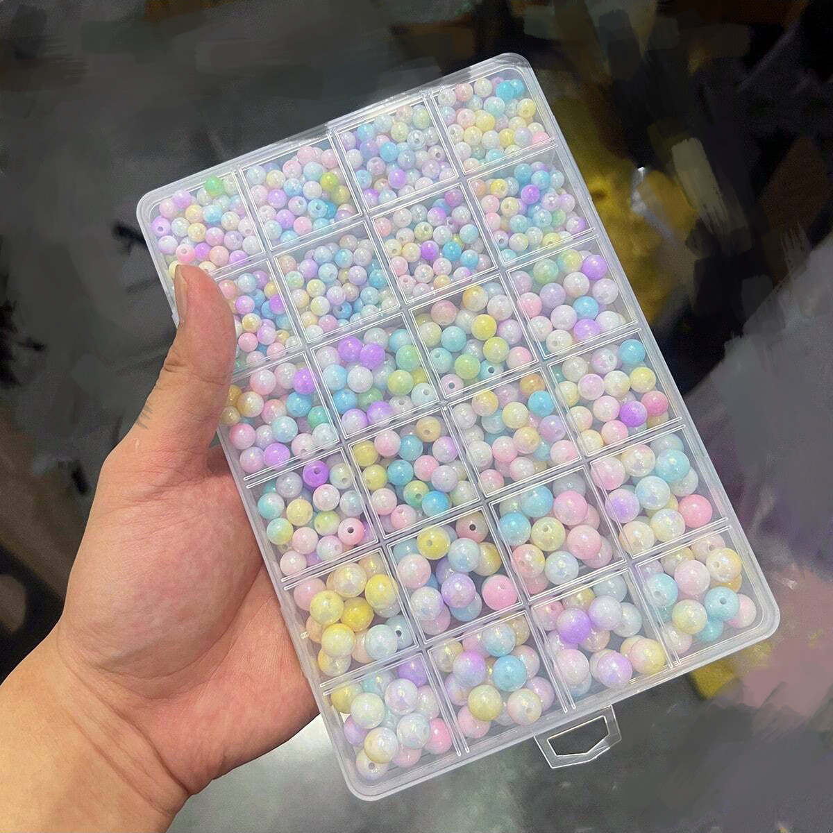 800pcs/24 grid set box 6mm/8mm - Jewelry Making Box ulasan dan harga