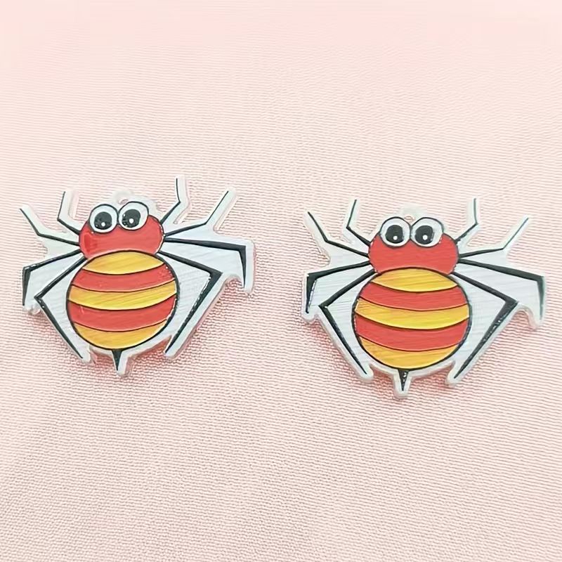 10pcs acrylic Halloween spider - Jewelry Making Earrings ulasan dan harga