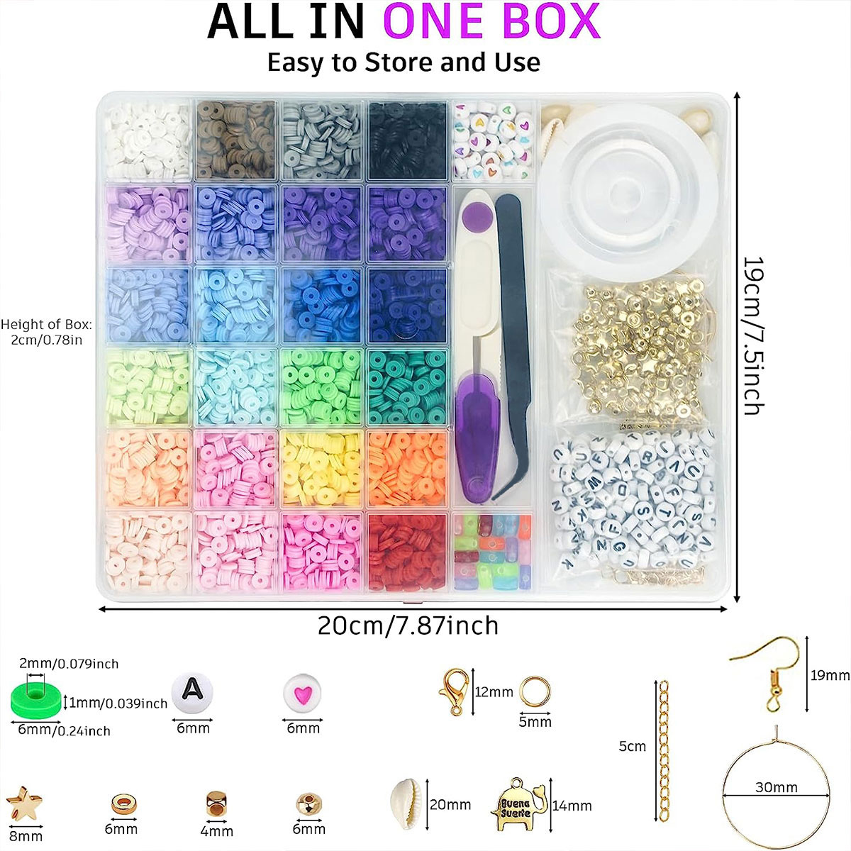 6000 Pcs 24 Colors Flat Round  - Jewelry Making In Clay ulasan dan harga