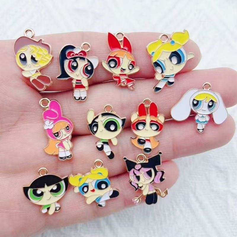 10pcs Alloy Oil-Dripping Carto - Jewelry Making Earrings ulasan dan harga