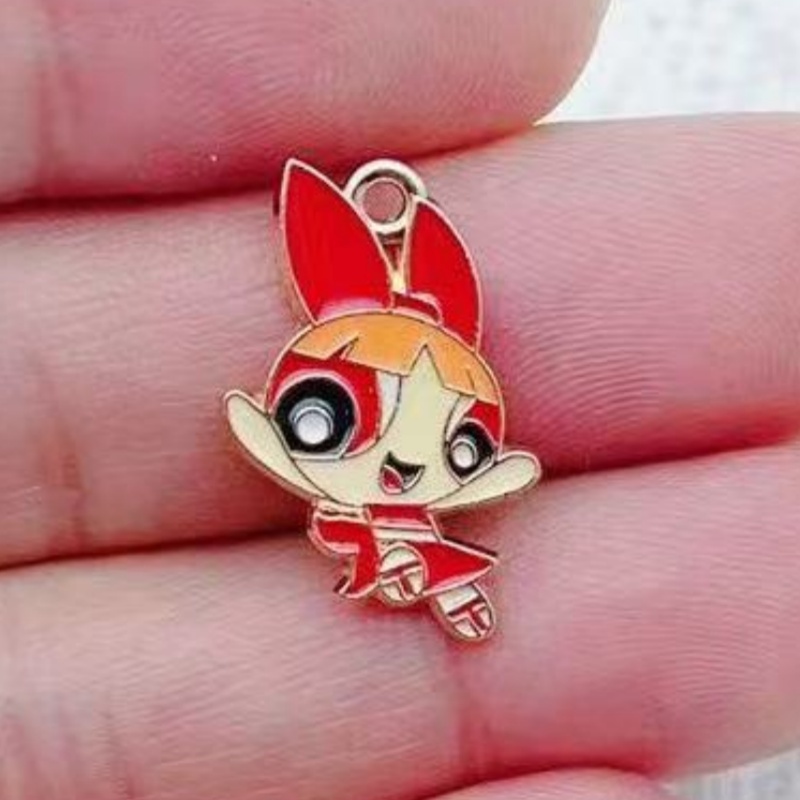 10pcs Alloy Oil-Dripping Carto - Jewelry Making Earrings ulasan dan harga