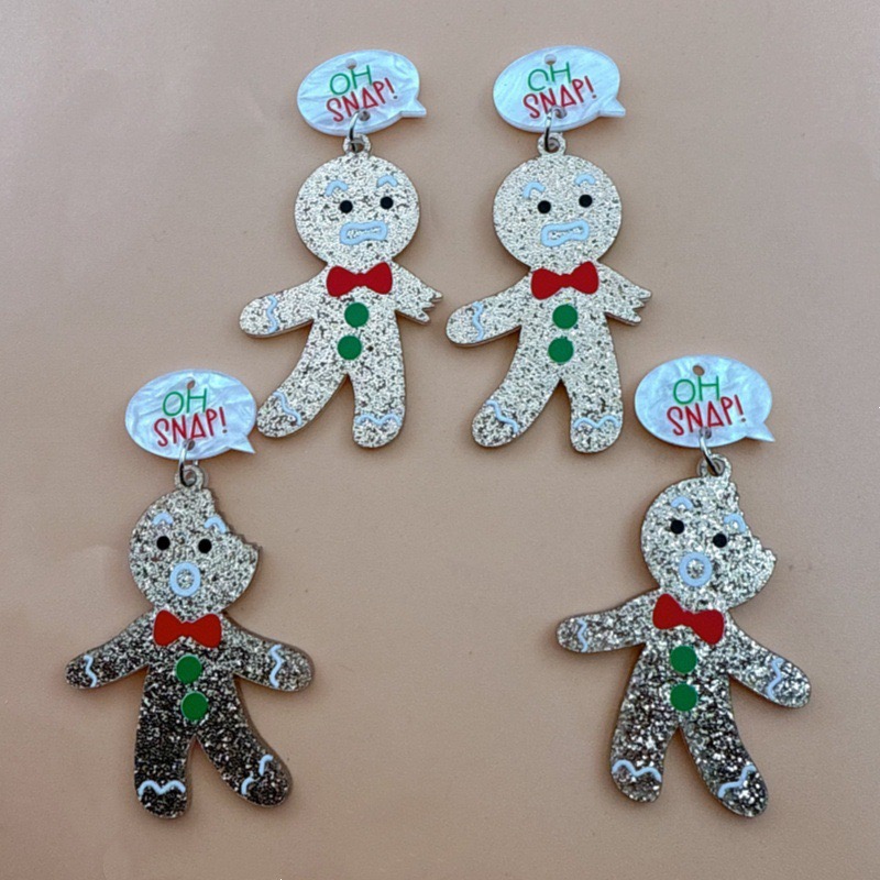 10pcs Cute Christmas Gingerbre - Jewelry Making Earrings ulasan dan harga