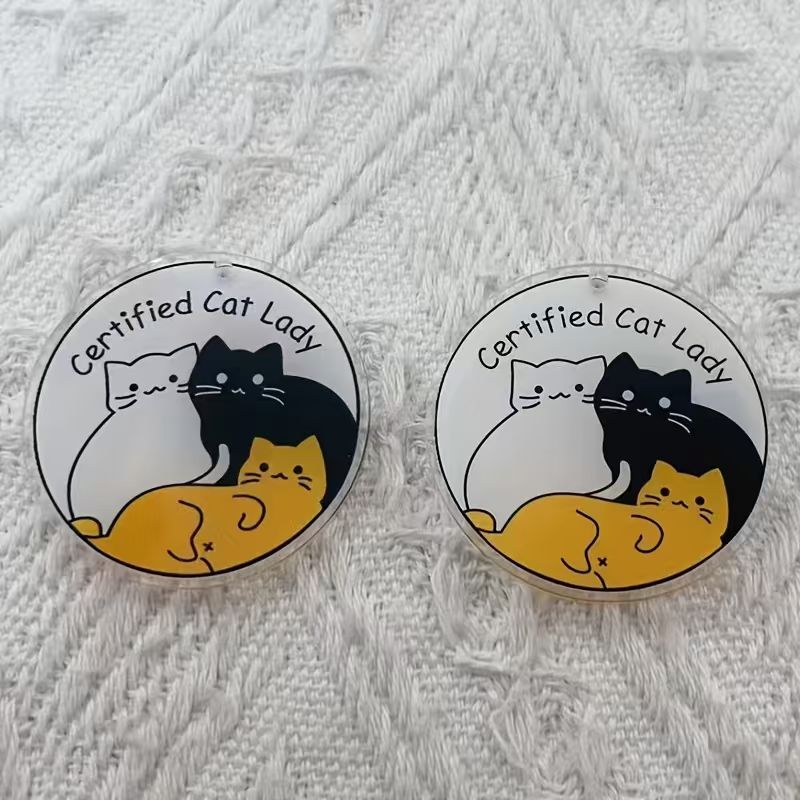 10pcs acrylic cute cat pendant - Jewelry Making Earrings ulasan dan harga