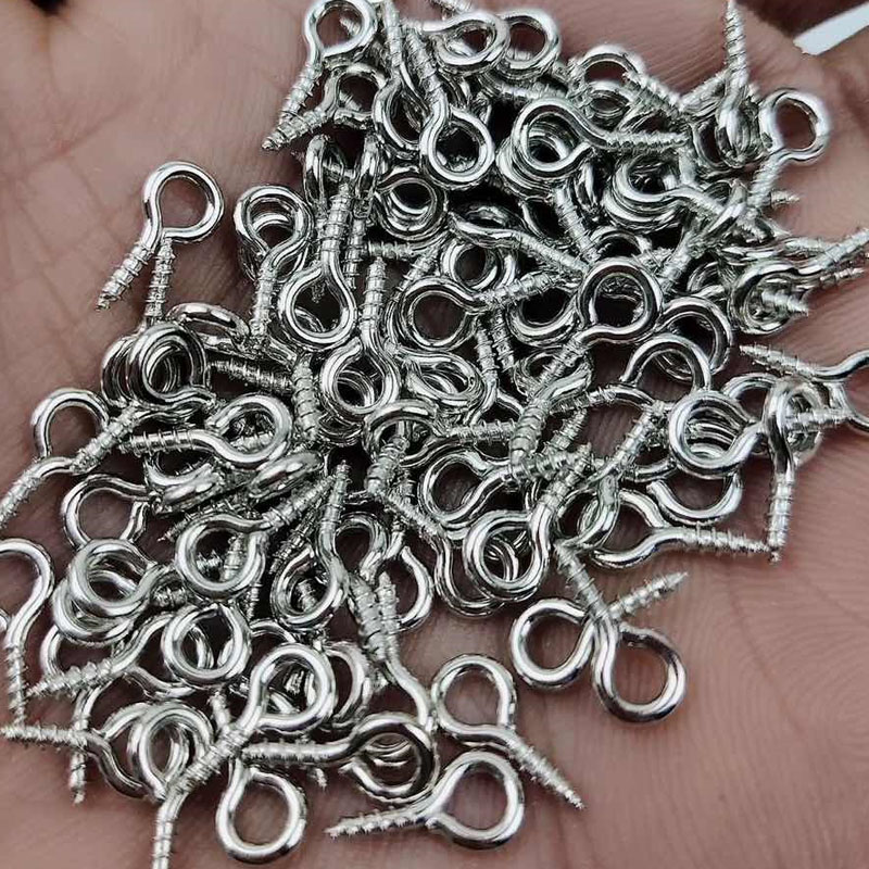 8/10mm Mini Screw Eye Pins Met - Jewelry Making Eye Pins ulasan dan harga