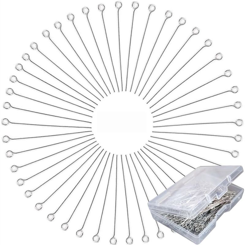 A01F-Hot 300 Pcs 1.6 Inch 304  - Jewelry Making Eye Pins ulasan dan harga