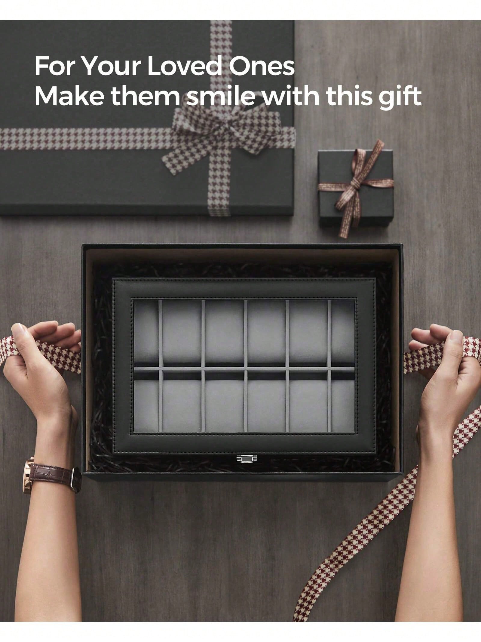 12-Slot Lockable Watch Box wit - Jewelry Making Box ulasan dan harga