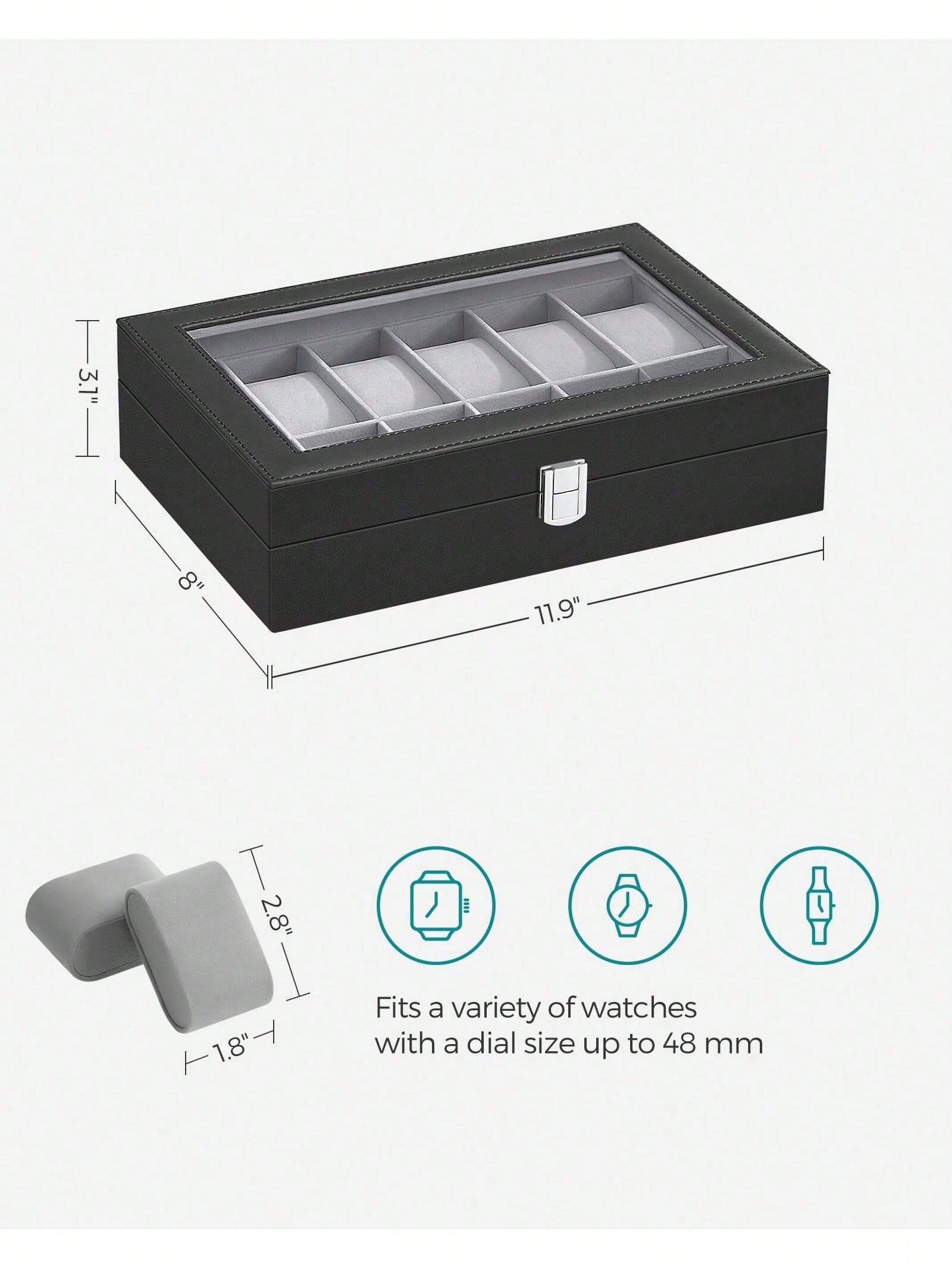 12-Slot Lockable Watch Box wit - Jewelry Making Box ulasan dan harga