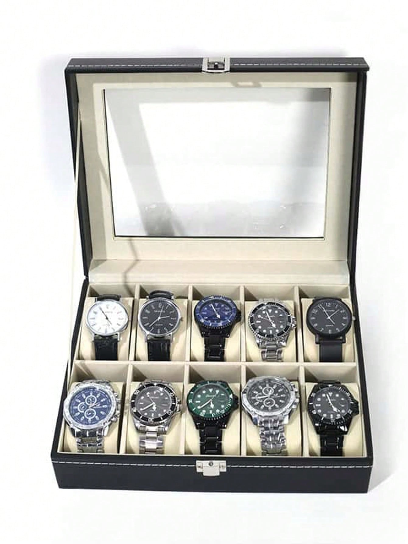 Leather Watch Box with Lock, L - Jewelry Making Box ulasan dan harga