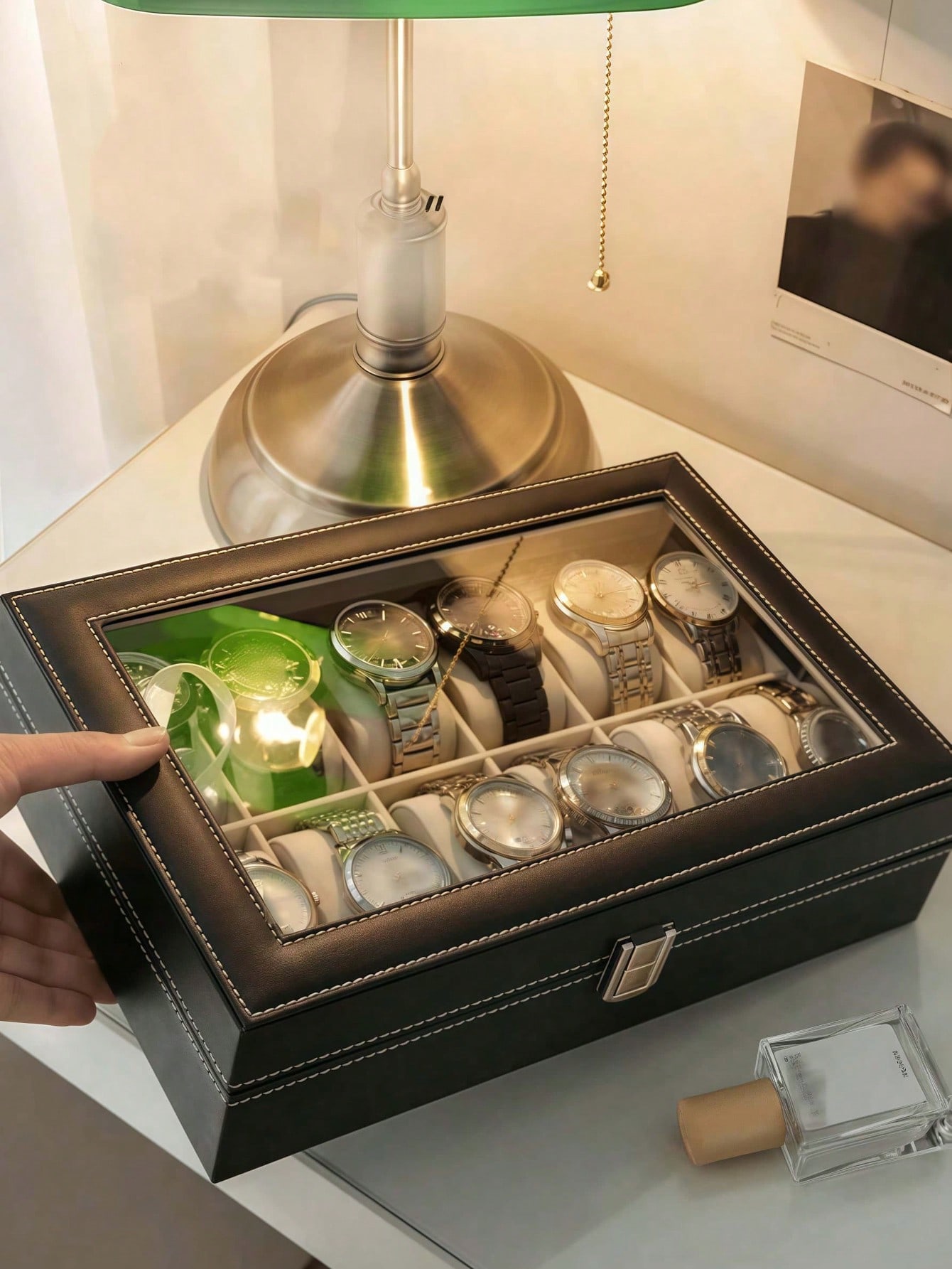 Leather Watch Box with Lock, L - Jewelry Making Box ulasan dan harga
