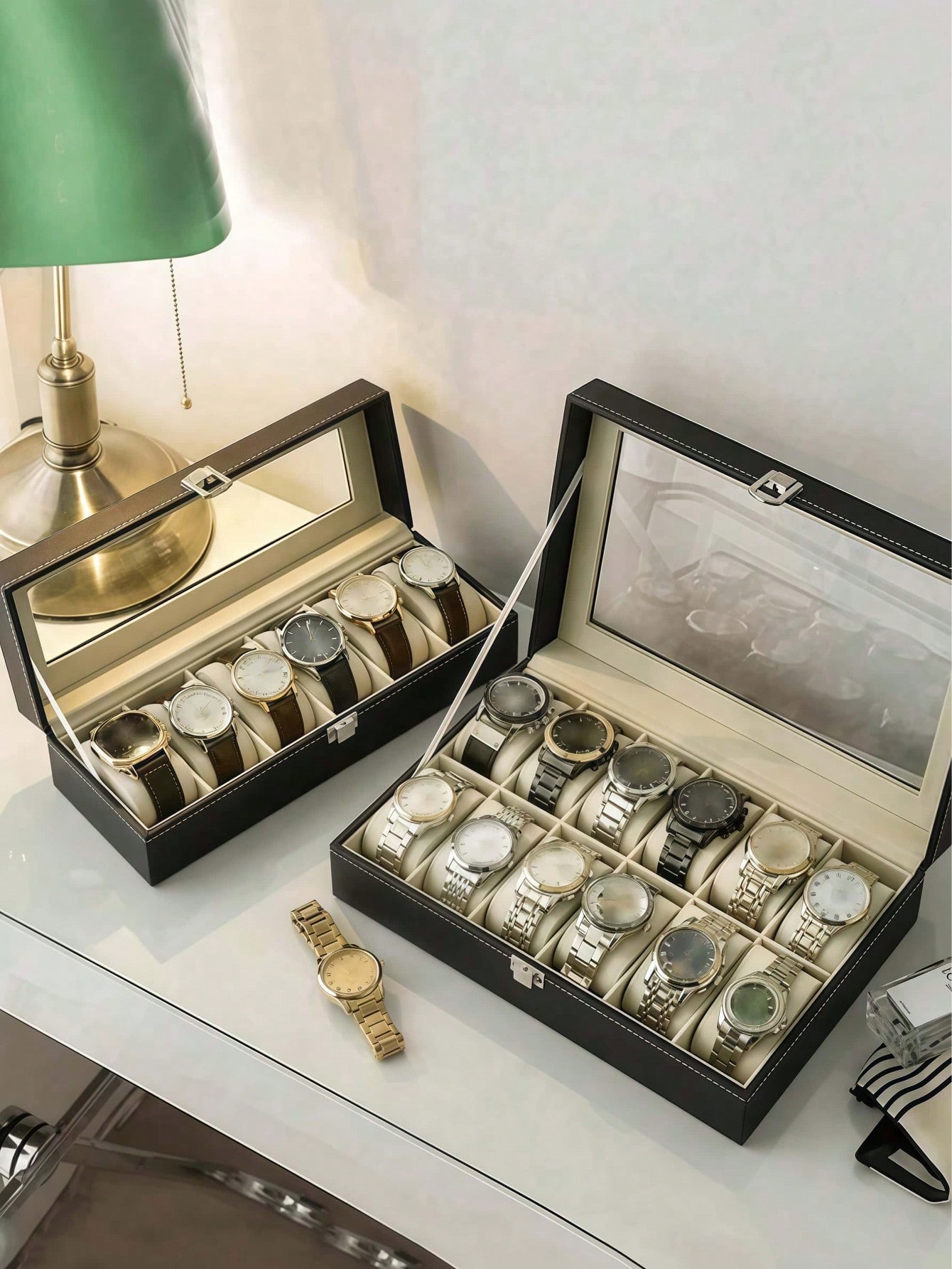 Leather Watch Box with Lock, L - Jewelry Making Box ulasan dan harga