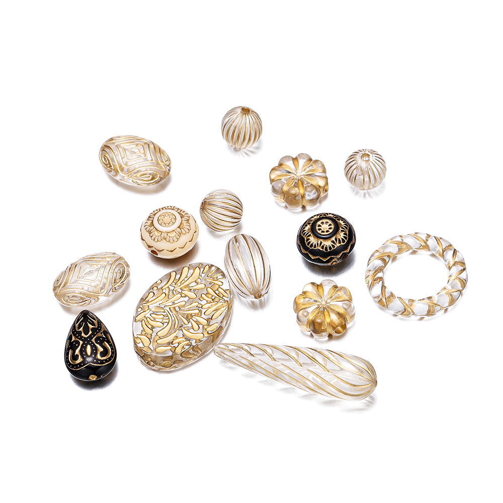 20Pcs Exquisite Acrylic Gold C - Jewelry Making Drawing ulasan dan harga