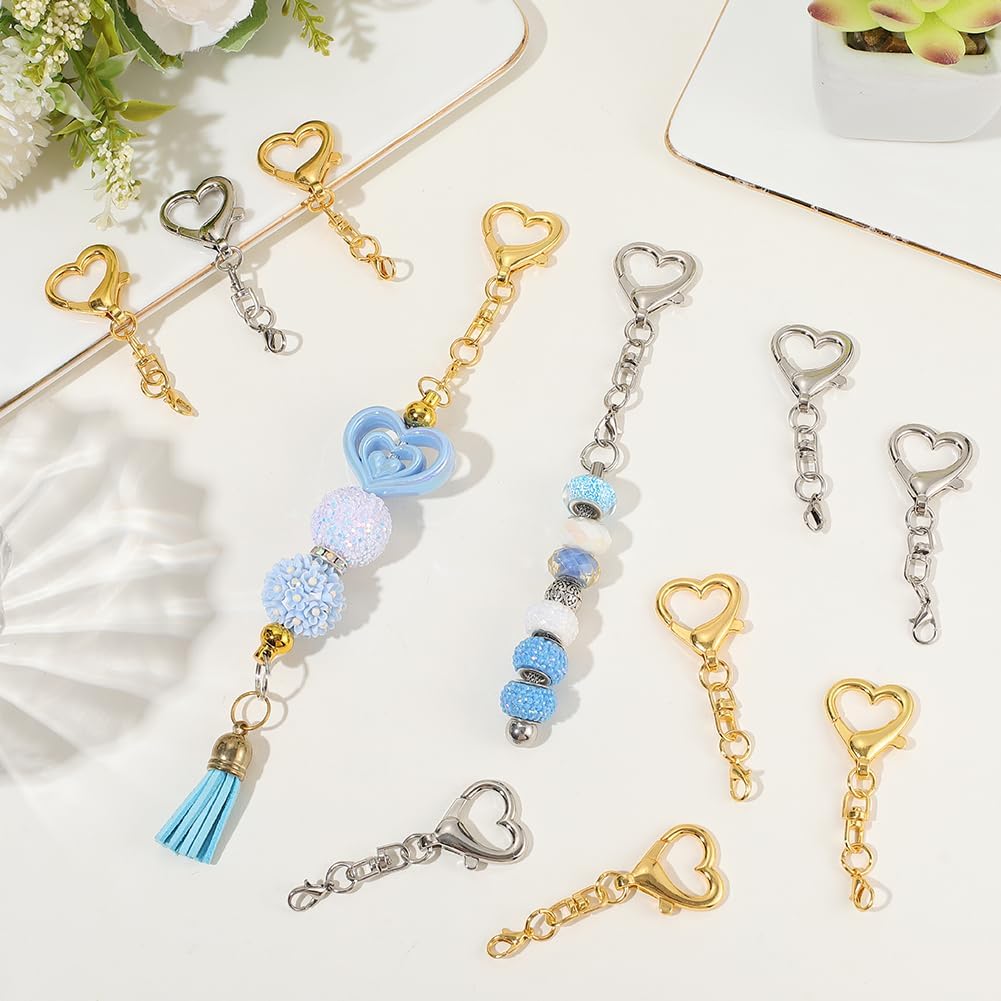 5/15/30Pcs Heart Shaped Swivel - Jewelry Making Class ulasan dan harga
