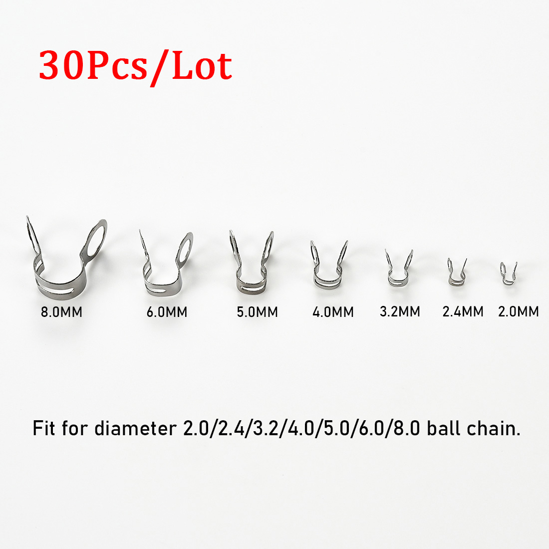 30Pcs Stainless Steel Ball Cha - Jewelry Making Class ulasan dan harga