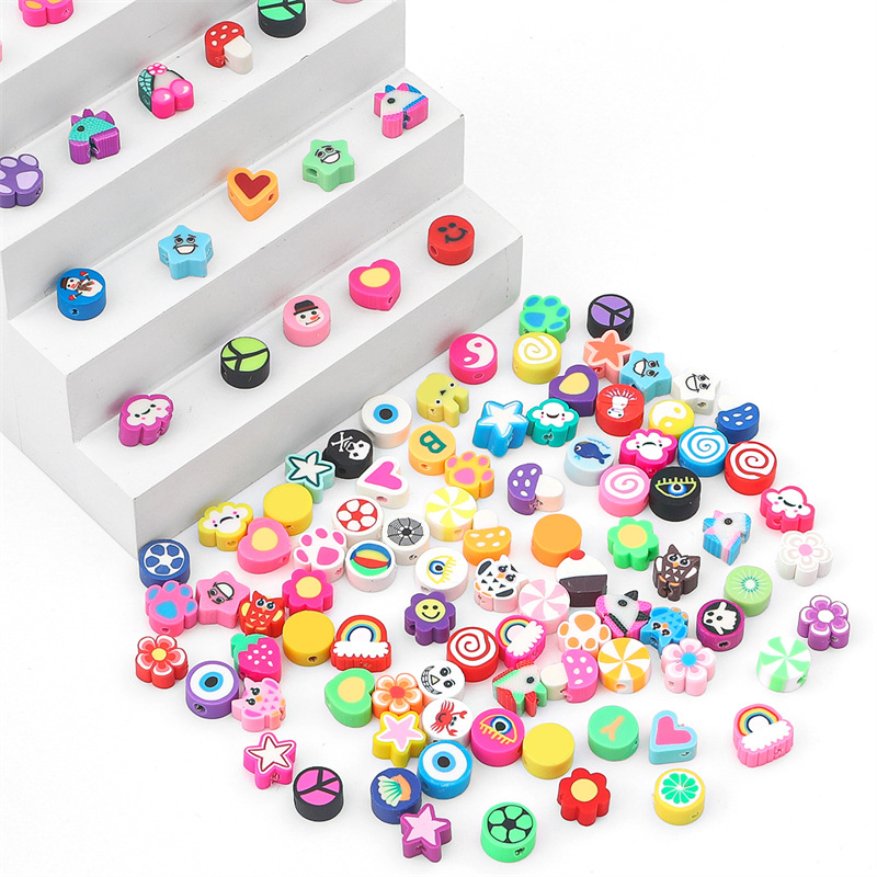 100Pcs Random Style Polymer Cl - Jewelry Making In Clay ulasan dan harga