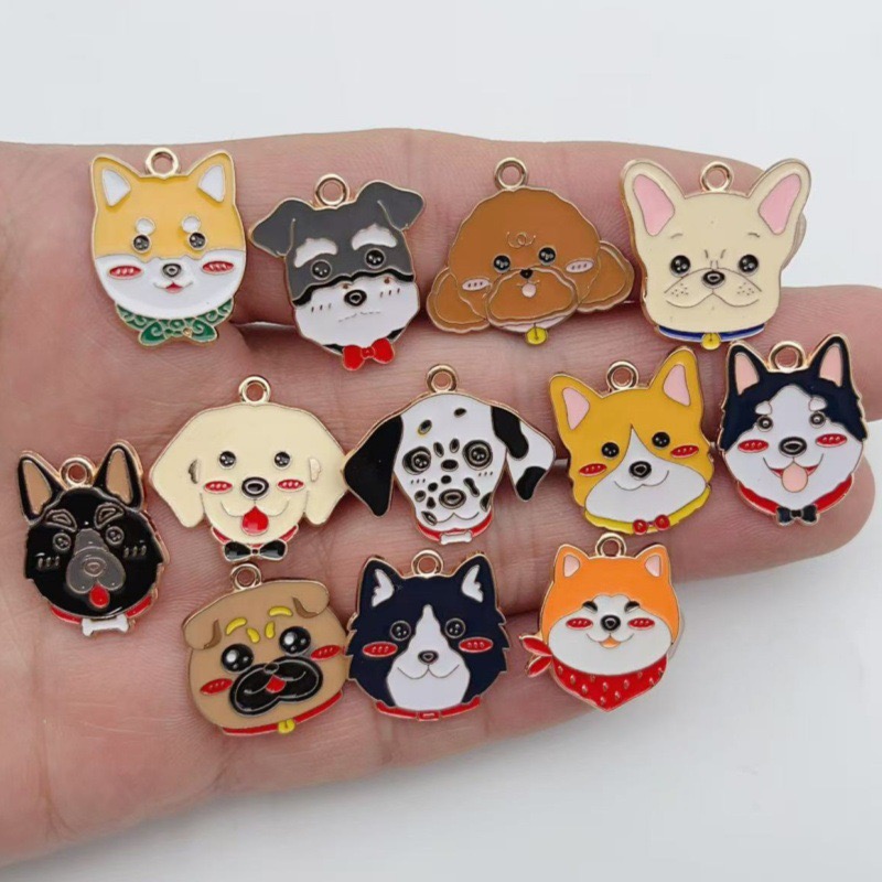 12pcs cartoon pet spotted dog  - Jewelry Making Earrings ulasan dan harga