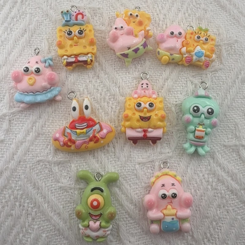 10pcs cartoon resin pendant, D - Jewelry Making Earrings ulasan dan harga
