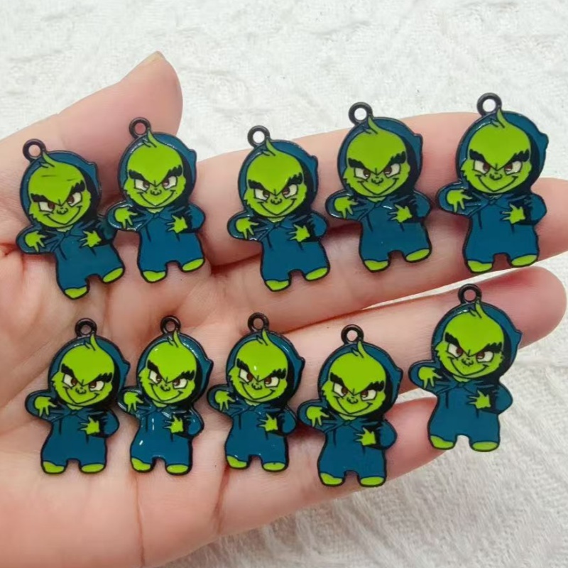 10pcs alloy drip oil cartoon C - Jewelry Making Earrings ulasan dan harga