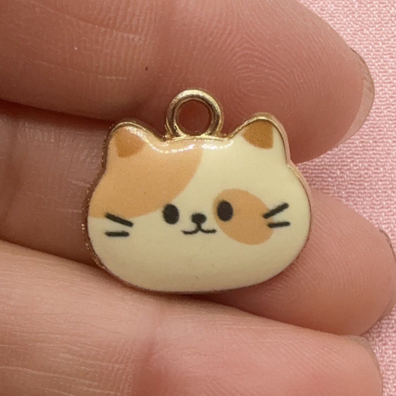 12pcs Printed Cat Head Alloy D - Jewelry Making Earrings ulasan dan harga