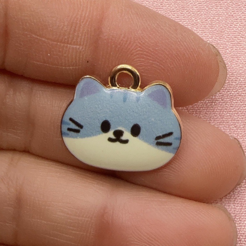 12pcs Printed Cat Head Alloy D - Jewelry Making Earrings ulasan dan harga