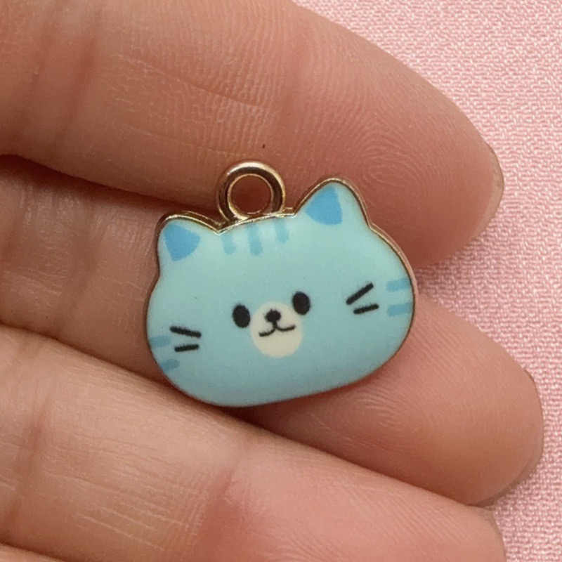 12pcs Printed Cat Head Alloy D - Jewelry Making Earrings ulasan dan harga